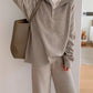 Loose Pullover Women's Clothing Casual Wide-leg Trousers Knitted Two-piece