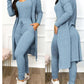 Women's Casual Suit High Waist Slip-on Casual Pants Drawstring Pocket Design Jumpsuit And Cardigan Cover