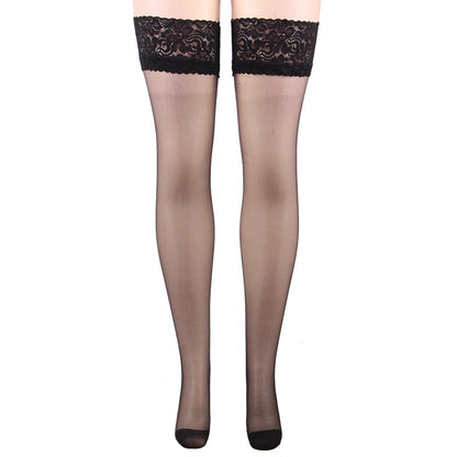 Wide Lace High Tube Sling Women's Stockings Silicone Non-slip