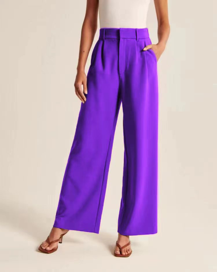 High Waist Wide Leg Pants With Belt Casual Suit