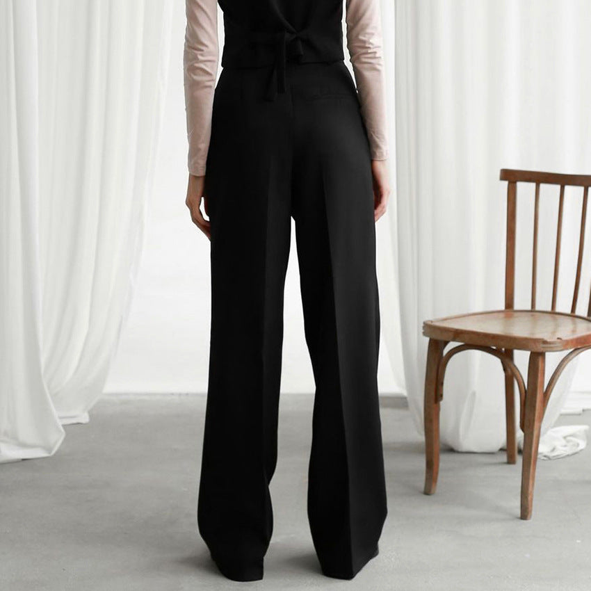 Women's High Waist Wide Leg Pants Drape Pleated