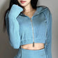 Women's Long-sleeved Short Sweater Two-piece Set