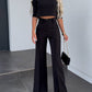 Fashion Tops High Waist Wide Leg