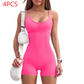 Spaghetti Strap Shorts Jumpsuit Sports Yoga Workout Tight Romper Women Fashion Fitness Sportwear