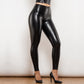 Shascullfites Melody Woman High Waist Black Faux Leather Trousers Casual Legging Skinny Pencil Pants For Work Shaping Leggings