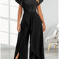 Women's V-neck Irregular Wide-leg Pants